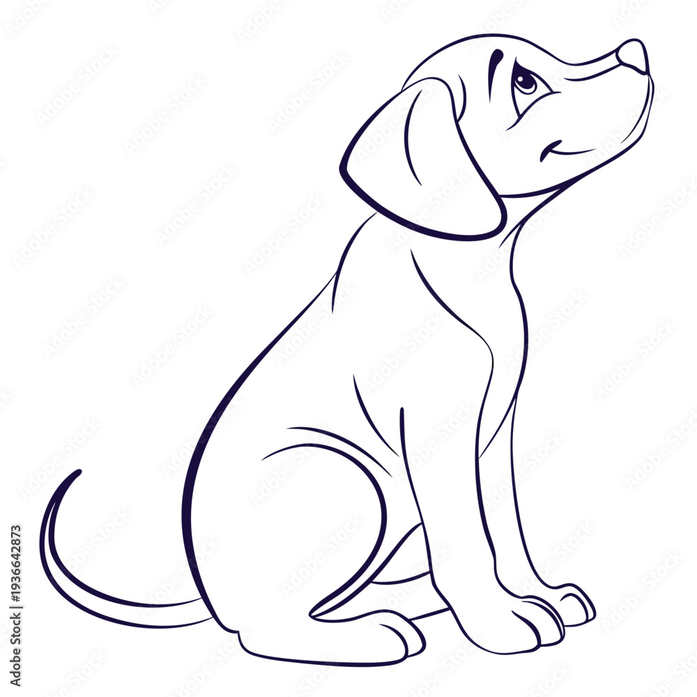 Fototapeta premium Puppy Outline Illustration 1