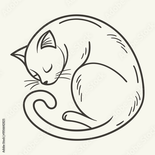 Minimal Sleeping Cat Icon
