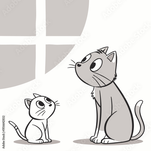 Minimal Twin Cats Poster Layout 1
