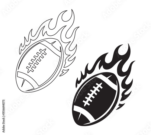 Flaming football illustrations a graphic representation of sports energy