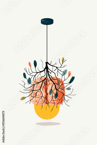 Minimal Mycelium Pendant Lamp Soft Glow