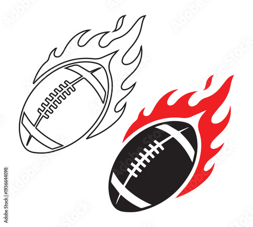 Flaming footballs a dynamic illustration of sport and fiery energy