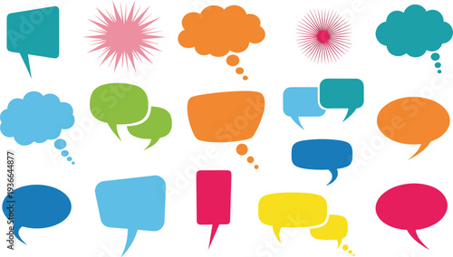 "Colorful Speech Bubbles Vector Set"