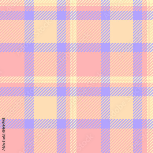 Mexico tartan fabric vector, cutout check background texture. Industry plaid seamless textile pattern in light and peach puff colors.