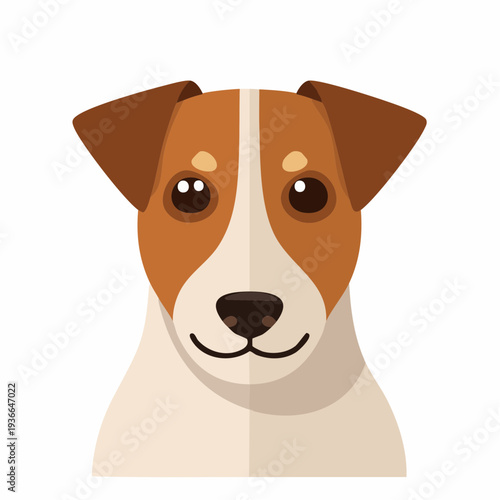 Cartoon portrait of a happy Jack Russell Terrier dog