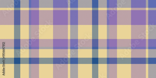 Eps fabric plaid texture, idea seamless vector tartan. Serene check pattern textile background in amber and violet colors.