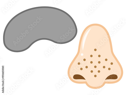 鼻パックと鼻の美容イラスト素材3