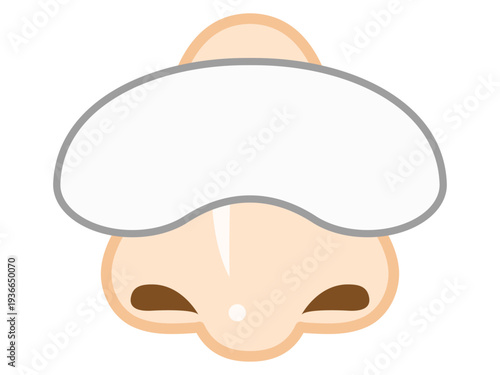 鼻パックを貼る鼻のイラスト素材3