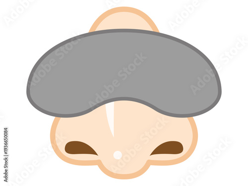 鼻パックを貼る鼻のイラスト素材2