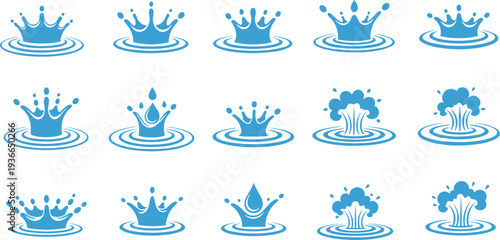 Adobe Stock Optimized TitleLarge set of black crown silhouette icons, royal tiara collection for king and queen, luxury jewelry symbols isolated on white background