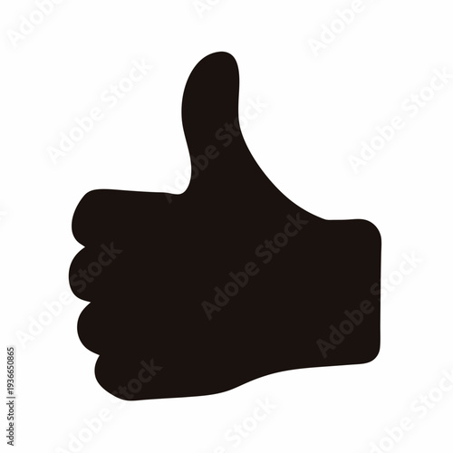 Simple black silhouette of a hand giving a thumbs up gesture