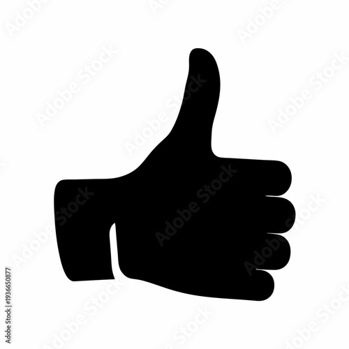 Silhouette illustration of a hand giving a thumbs up gesture of approval