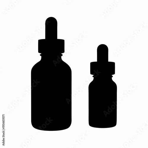 Two silhouette dropper bottles of different sizes for health and wellness