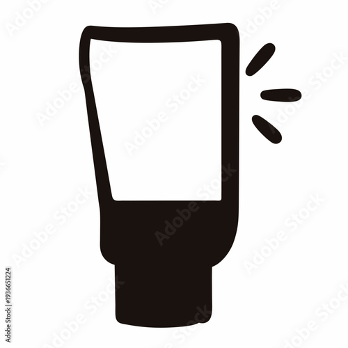 Stylized vector icon of a camera flash with light burst emanating