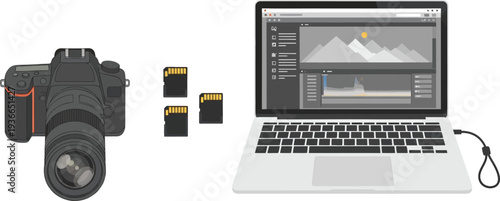 Photo editing workspace vector