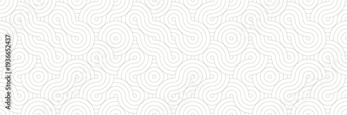 Minimalist oriental circle wave light brown seamless pattern banner overlay