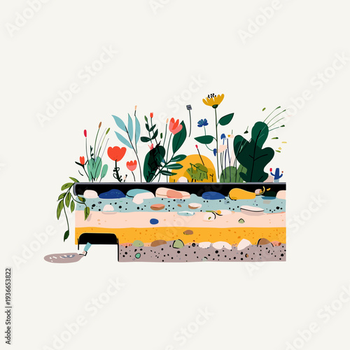 Garden Path Gravel Drainage Cross-Section