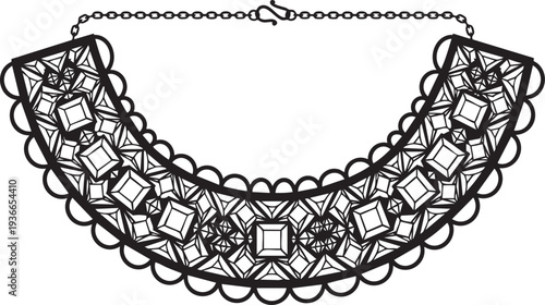 Statement Bib Necklace and Bold Geometric Crescent Jewelry Silhouettes