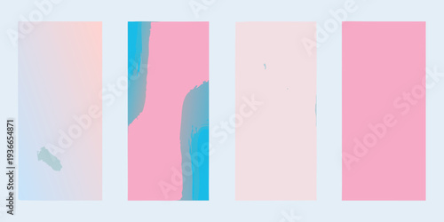 Abstract color blocks in shades of pink blue and white