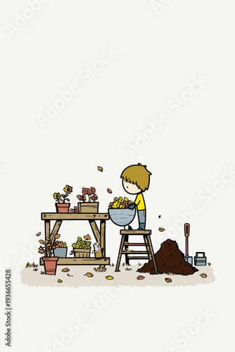 Gardener Rotating Compost Tumbler in Backyard