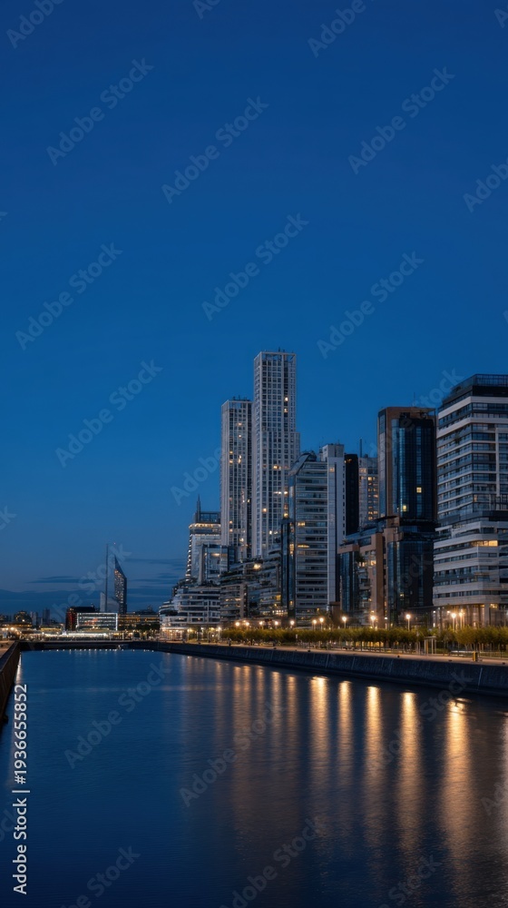 Fototapeta premium Stunning Night View of Waterfront