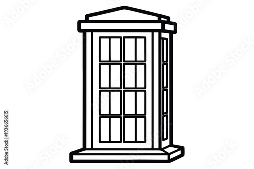 Telephone Booth, Public Call Box Vector Illustration
