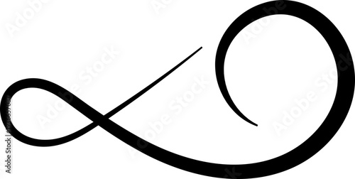 Curly Ornaments, Swirl line divider, Curly decorative doodle, fancy ornament border