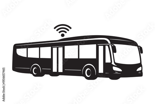 Abstract modern bus silhouette illustration.	