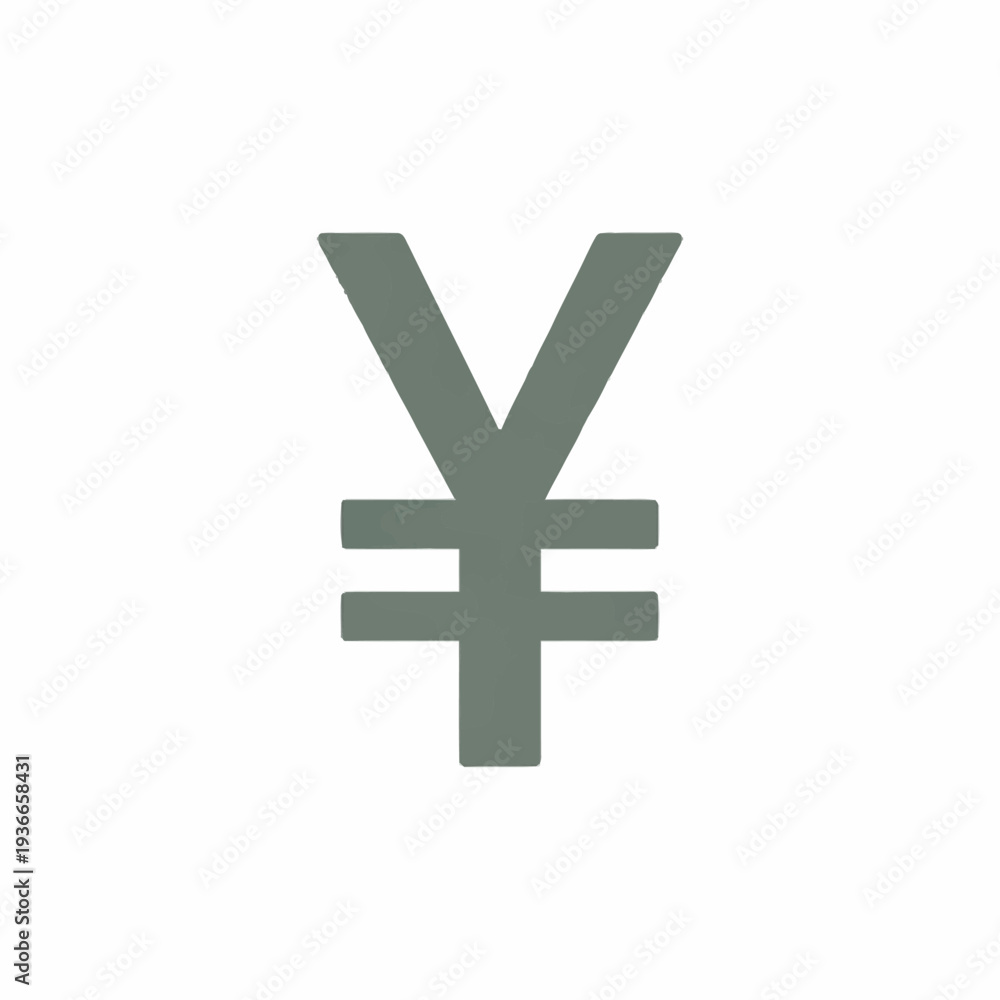 Fototapeta premium A gray Yen symbol against a white background