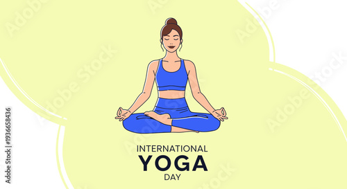 Woman Meditating in Lotus Pose for International Yoga Day Celebration