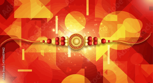 Vibrant Raksha Bandhan Celebration: Rakhi with Abstract Geometric Background