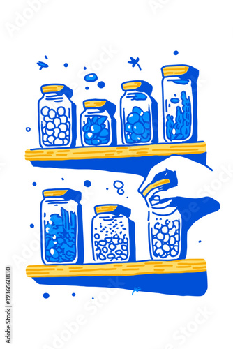 Minimalist Pantry Organization with Glass Containers