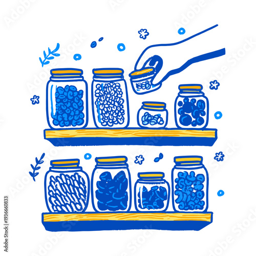 Minimalist Pantry Organization with Glass Containers