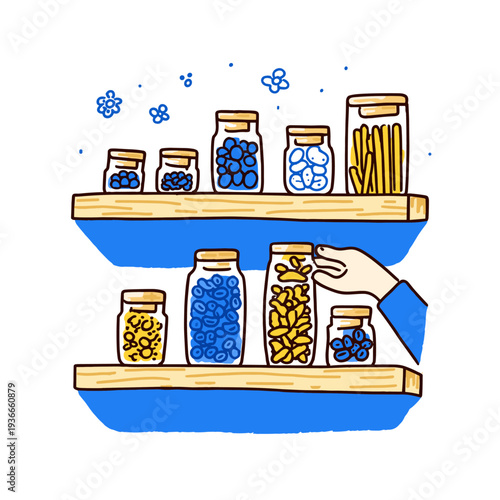 Minimalist Pantry Organization with Glass Containers