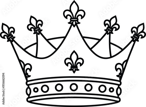 A regal crown with fleur de lis and ornate details