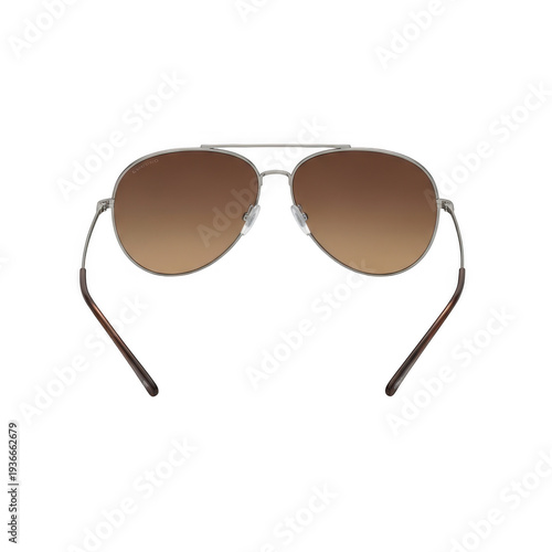 Brown aviator sunglasses isolated on transparent background