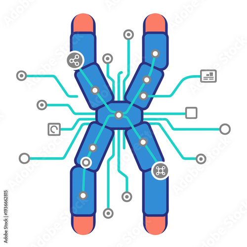 A stylized DNA strand illustration showcases telomere length and bio age, overlaid with tech icons. Modern, vibrant, and informative design.