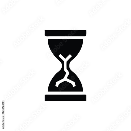 Hourglass Breaking on New Year's Eve Illustration