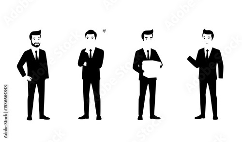 Middle-aged men in business suits vector character set EPS 10
