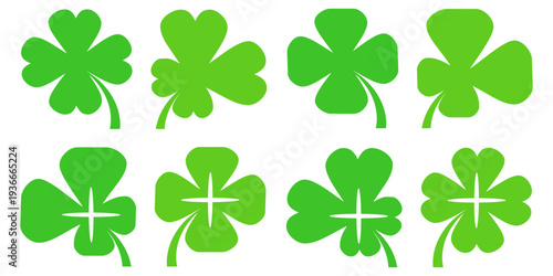 Clover leaf illustration in flat style. Clover leaf vector design symbolizes trust, hope, love, and good luck.	