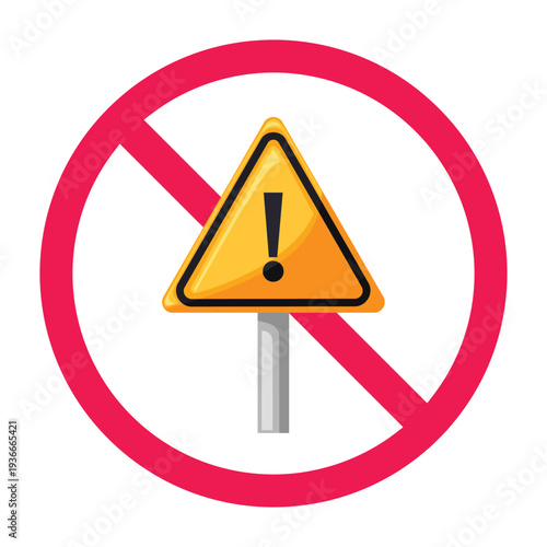 No warning sign icon, vector illustration
