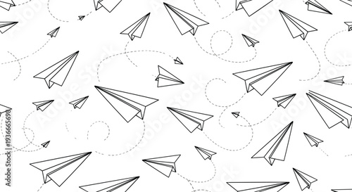 "Paper Planes in Motion - Vector Design"