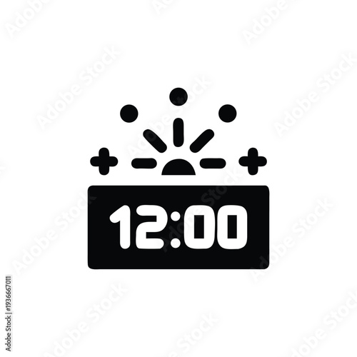 Digital Alarm Clock Symbol for Wake-Up Time