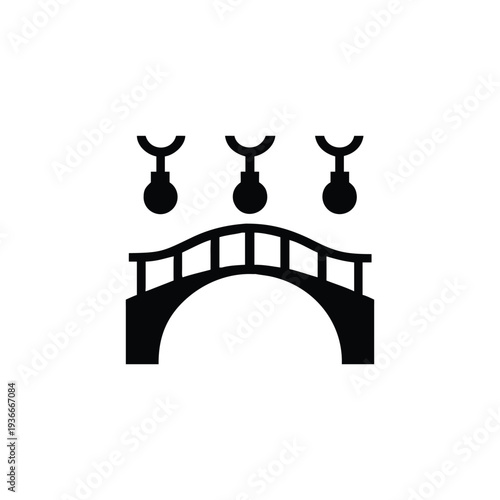 Classic bridge silhouette with decorative lamps