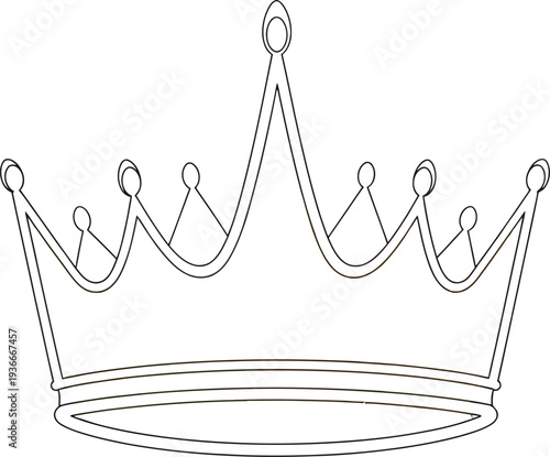 Golden crown illustration with transparent background
