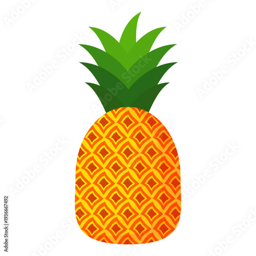 Fresh pineapple fruit illustration, summer pineapple fruit theme. Summer design for holiday promotion and printed on clothing.	
