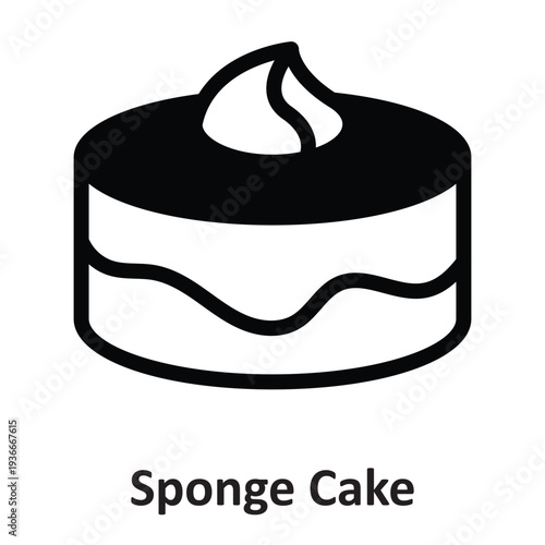 Sponge Cake Vector Icon which can easily modify or edit