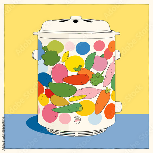 Sleek Compost Tumbler Rotating in Garden