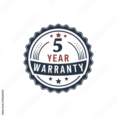 5 year warranty stamp with the text