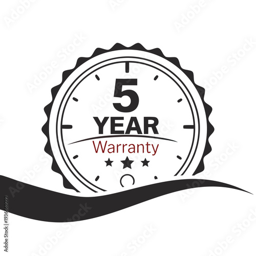 5 year warranty stamp with the text
